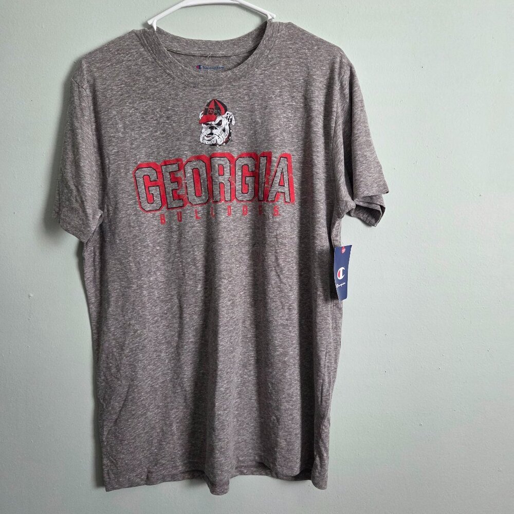 Georgia Bulldogs Gray T-Shirt Men's Large Graphic Short Sleeve Tee NWT